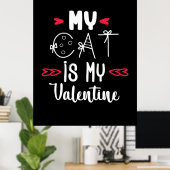 Poster Couple Art Mon Chat Est Mon Valentin (Bureau à domicile)