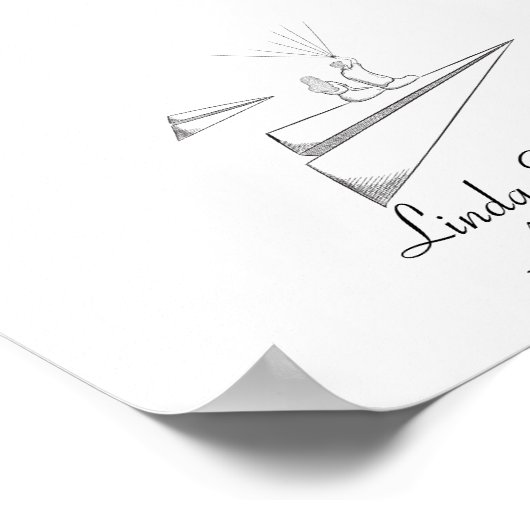 Poster Couple assis sur un avion en papier Empreinte digi (Coin)