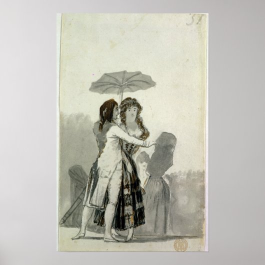 Poster Couple avec Parasol (Devant)