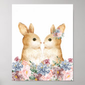 Poster Couple Bunny Fleur Bois Coiffure (Devant)