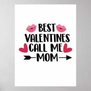 Poster Couple Cadeau Best Valentines Appelez-Moi Maman