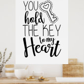 Poster Couple Cadeau Vous Tenez La Clé De Mon Coeur (Cuisine)