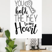 Poster Couple Cadeau Vous Tenez La Clé De Mon Coeur (Bureau à domicile)