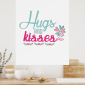 Poster Couple Cadeaux Et Baisers Fleur (Cuisine)