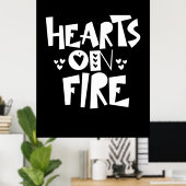 Poster Couple Coeurs D'Art En Feu (Bureau à domicile)