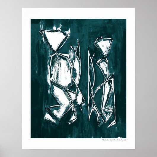 Poster Couple Contemporary Abstrait Art MC Belkadi 16x20 (Devant)