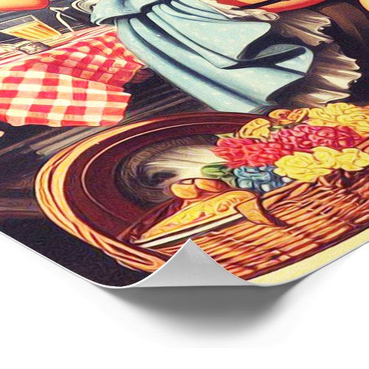 Poster Couple d'amour rétro (Coin)