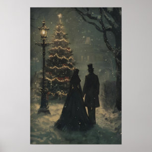 Poster Couple d'arbre de Noël victorien - Imprimable arti