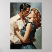 Poster Couple de baiser vintage (Devant)