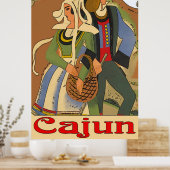 Poster Couple de Cajun avec des chênes (Cuisine)