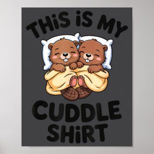 Poster Couple de castors drôles C'est mon câlin 