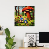 Poster Couple de champignon moisissure en bois géant (Bureau à domicile)