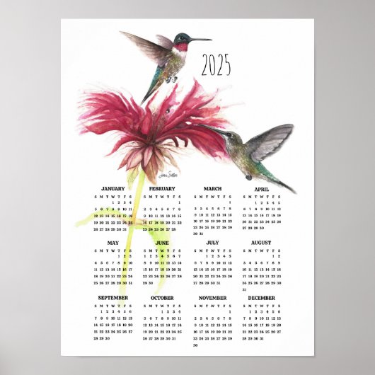 Poster Couple de colibris 2025  (Devant)