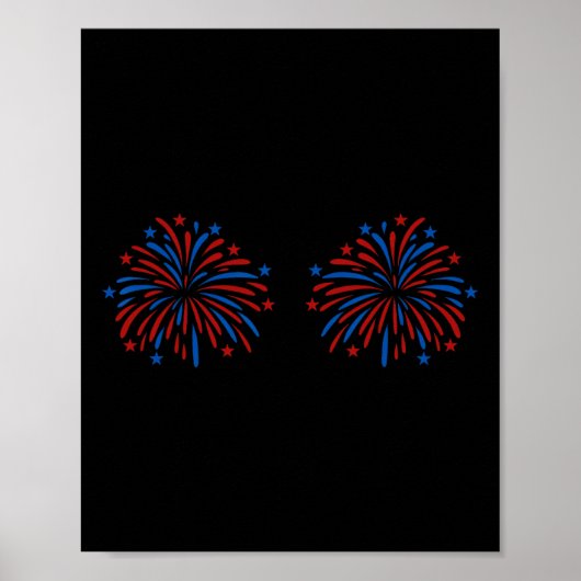 Poster Couple de feux d'artifice amusants Usa juste ici p (Devant)