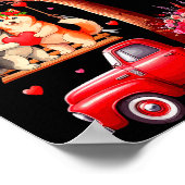 Poster Couple de Huskies Saint-Valentin Cœurs Arbre Picku (Coin)