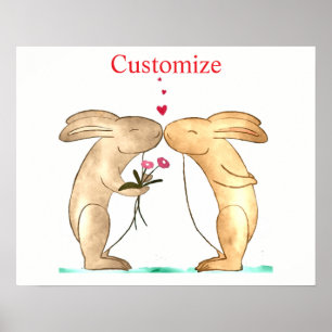 Poster Couple de lapins s'embrassant Thunder_Cove