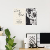 Poster Couple de mariés s'embrassant en monochrome (Bureau à domicile)