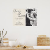 Poster Couple de mariés s'embrassant en monochrome (Cuisine)