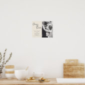 Poster Couple de mariés s'embrassant en monochrome (Cuisine)