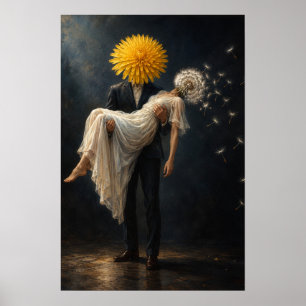Poster Couple de pissenlits surréaliste Art