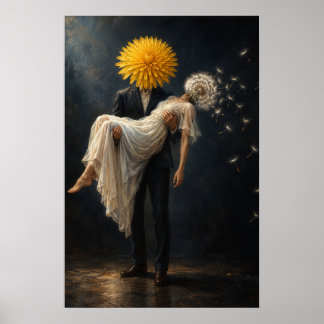 Poster Couple de pissenlits surréaliste Art