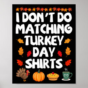 Poster Couple de Thanksgiving Drôle Je ne fais pas d'acco