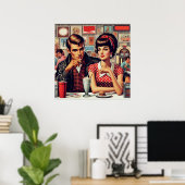 Poster Couple des années 1950 (Bureau à domicile)