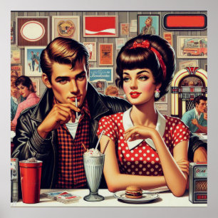 Poster Couple des années 1950