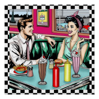 Couple des années 1950 au dîner