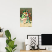 Poster Couple en costume Faire la promenade du gâteau (Bureau à domicile)