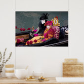 Poster Couple En Gondola Au Carnaval, Venise (Cuisine)