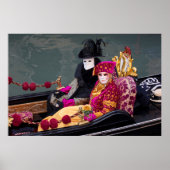Poster Couple En Gondola Au Carnaval, Venise (Devant)