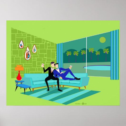 Poster Couple gai romantique rétro (Devant)