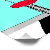 Poster Couple Holding Hands au dîner dans les années 1950 (Coin)