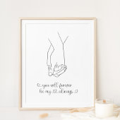 Poster Couple Holding Hands Line Art