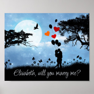 Poster Couple Kisser Romantique Voudriez-vous me porter