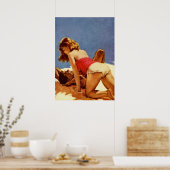 Poster Couple Making Love - Retro Pulp Cover Art (Cuisine)