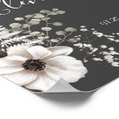 Poster Couple Mariage gris foncé et blanc (Coin)