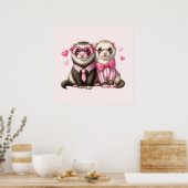 Poster Couple mignon en amour (Cuisine)