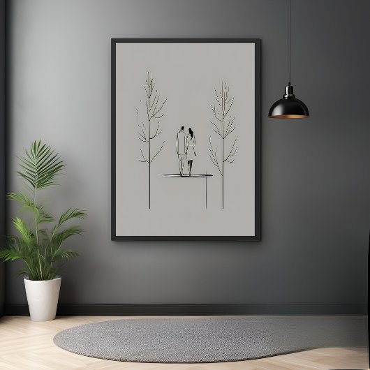 Poster Couple minimaliste Art moderne