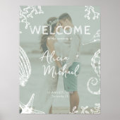 Poster Couple photo coastal wedding welcome  (Devant)