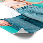 Poster Couple Photo Initiales Personnalisées Valentines J (Coin)