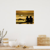 Poster Couple plage romance magnifique paysage (Cuisine)