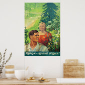 Poster Couple randonnée en URSS (Cuisine)