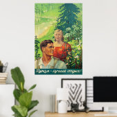 Poster Couple randonnée en URSS (Bureau à domicile)