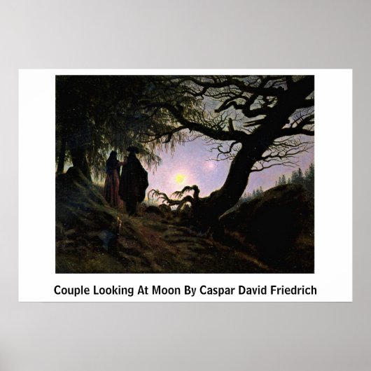 Poster Couple Regardant La Lune Par Caspar David Friedric (Devant)