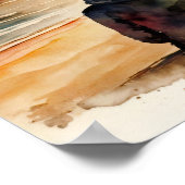 Poster Couple Regardant Le Coucher De Soleil (Coin)