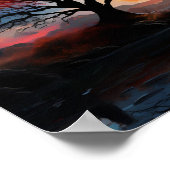 Poster Couple regardant le soleil au bord du lac (Coin)