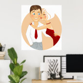 Poster Couple Romantique Baiser Amour Mignon (Bureau à domicile)