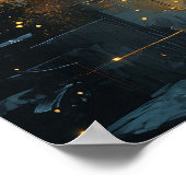 Poster Couple romantique en forêt avec lucioles (Coin)